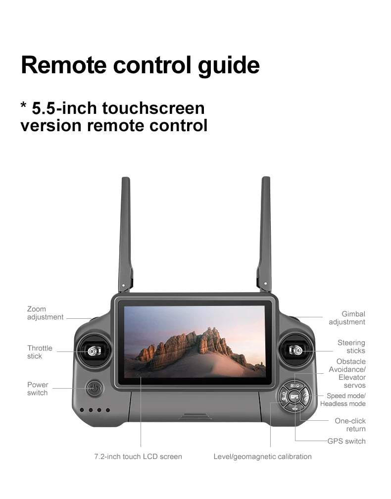 New D12 GPS Drone 3-Axis Gimbal With Touch Screen Profesional 8K HD Camera FPV Obstacle Avoidance Brushless Dron Toy For Adult