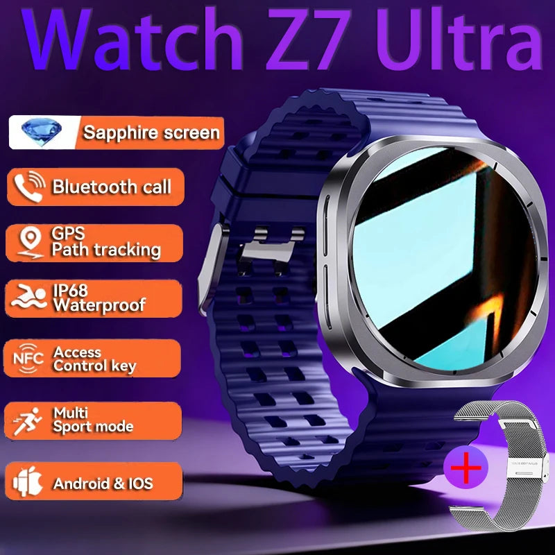 2026 New Watch 7 Ultra Smart Watch Men 3D Display Sport SmartWatch GPS NFC Compass Blood oxygen Smartwatch Women For Android IOS