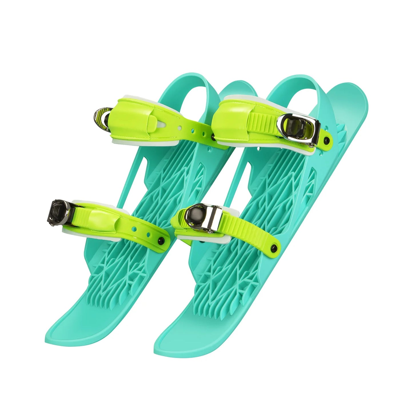 1 Pair Snow Skates for Adults, Mini Short Skiboard Snowblades with Adjustable Bindings, Portable Snow Skiing Boarding Shoes Men