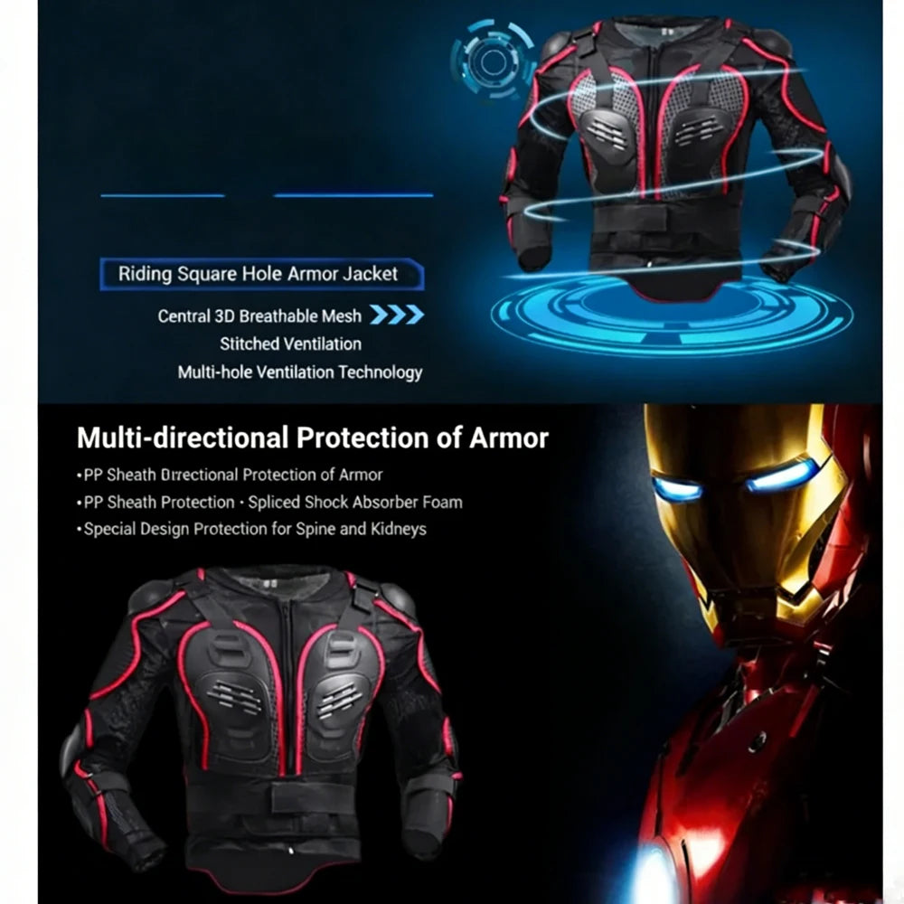 Summer Off-road Motorcycle Riding Armor Motorcycle Rider Armor Protective Gear Chest Elbow Guards Anti-drop Jacket Breathable