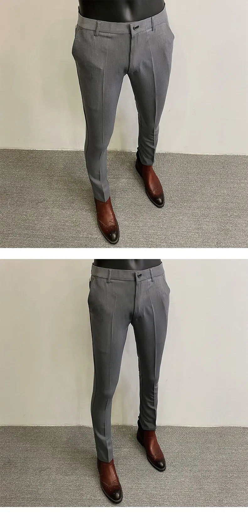 Men Suit Pants Hombre Pantalones 2026 Spring Stretch Slim Formal Trousers for Men Fashion Casual Stripe Dress Pants Men Clothing