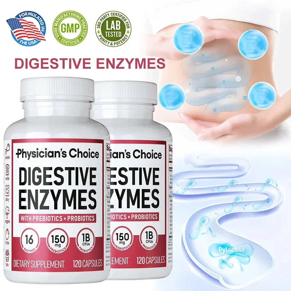 Organic Digestive Enzyme Supplement - Promotes Nutrient Absorption, Digestion and Intestinal Health for Adults Men and Women