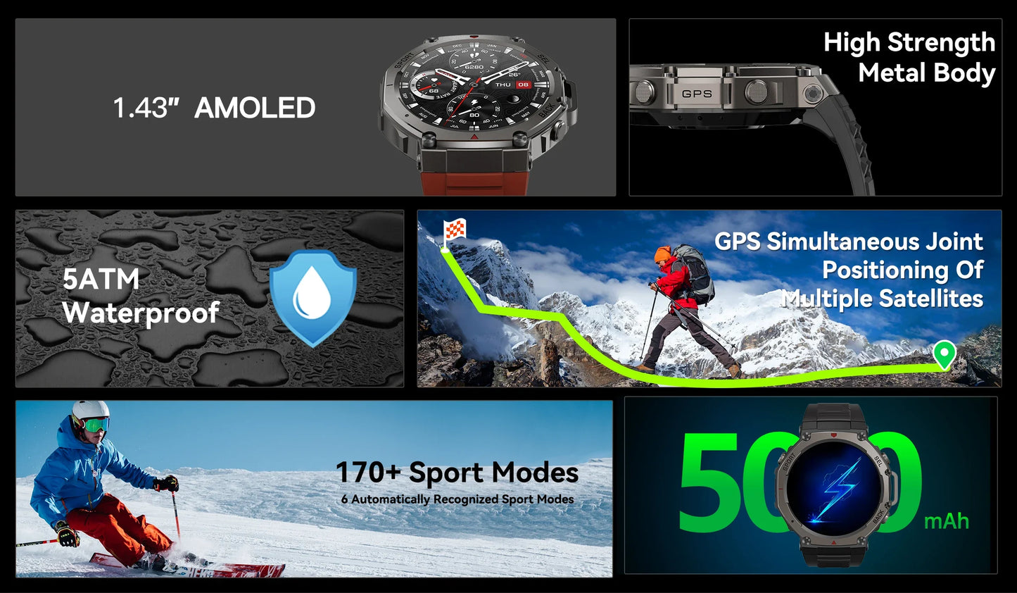Original T-Rex 3 2025 For Amazfit Military gps smartwatc Built-in Compass Altimeter 10ATM Waterproof Sports Smartwatch Men Women