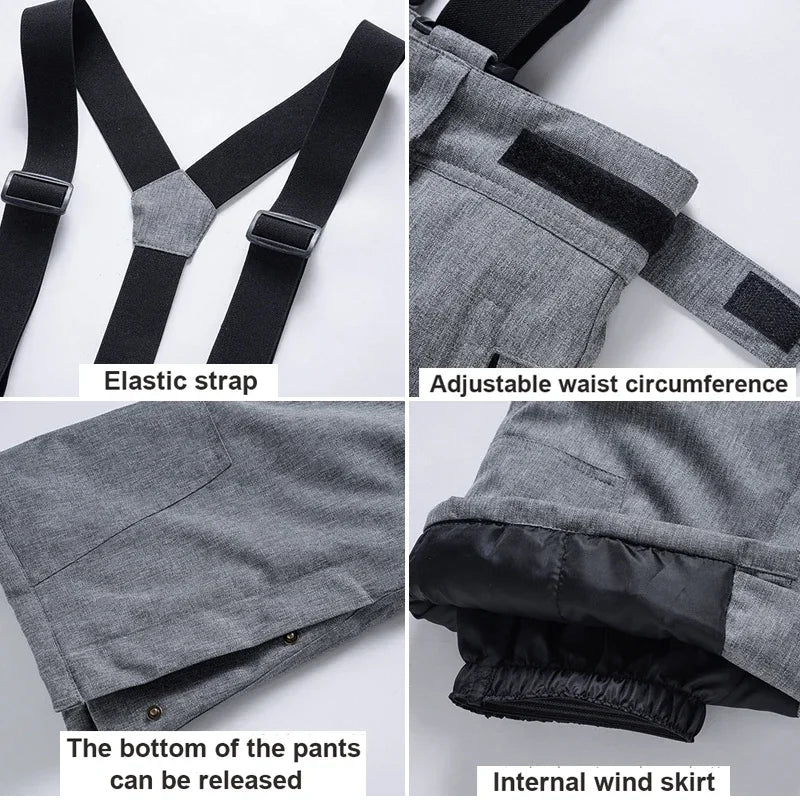 Winter Outdoor Mountain Waterproof Ski Pants For Men Women’s High Quality Windproof Warm Snow Trousers Ski Snowboarding Pants