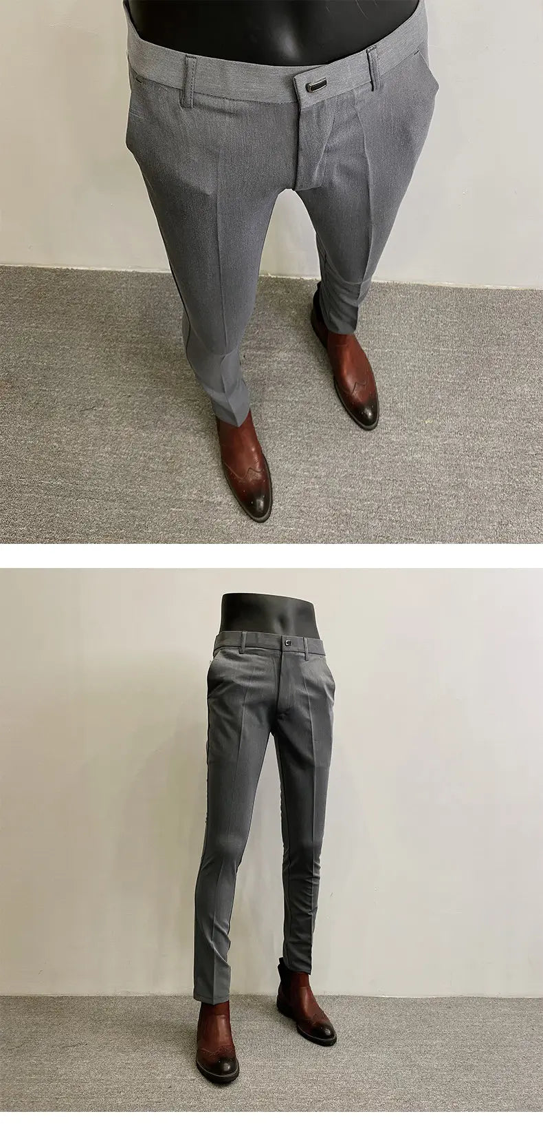 Men Suit Pants Hombre Pantalones 2026 Spring Stretch Slim Formal Trousers for Men Fashion Casual Stripe Dress Pants Men Clothing