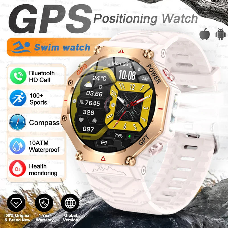 T-Rex 3 Ultra Military Grade GPS Smart Watch 10ATM Waterproof Compass Altimeter Barometric AMOLED Men HD Call Sports Smartwatch