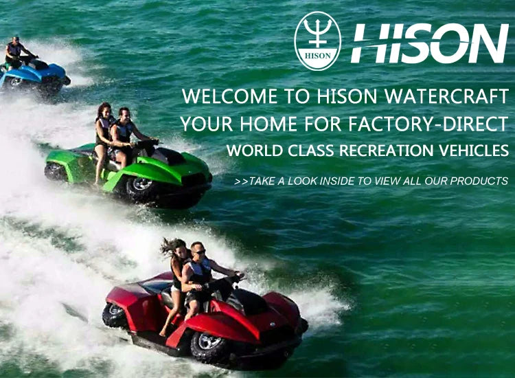 Factory Supplies High Quality OEM Fiberglass 4 Stroke Engine Amphibious Water Sports Vehicles Heavy Duty All Terrain Lake River