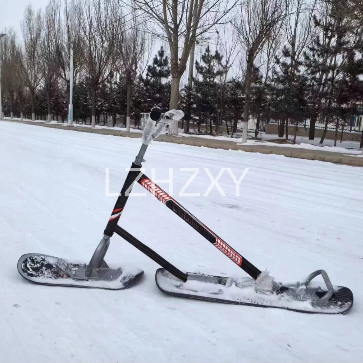 Adult Ski Carts Thickened Wear-resistant Aluminum Skis Freestyle Skis Grass Skis Snowboards Orienteering Wood Color