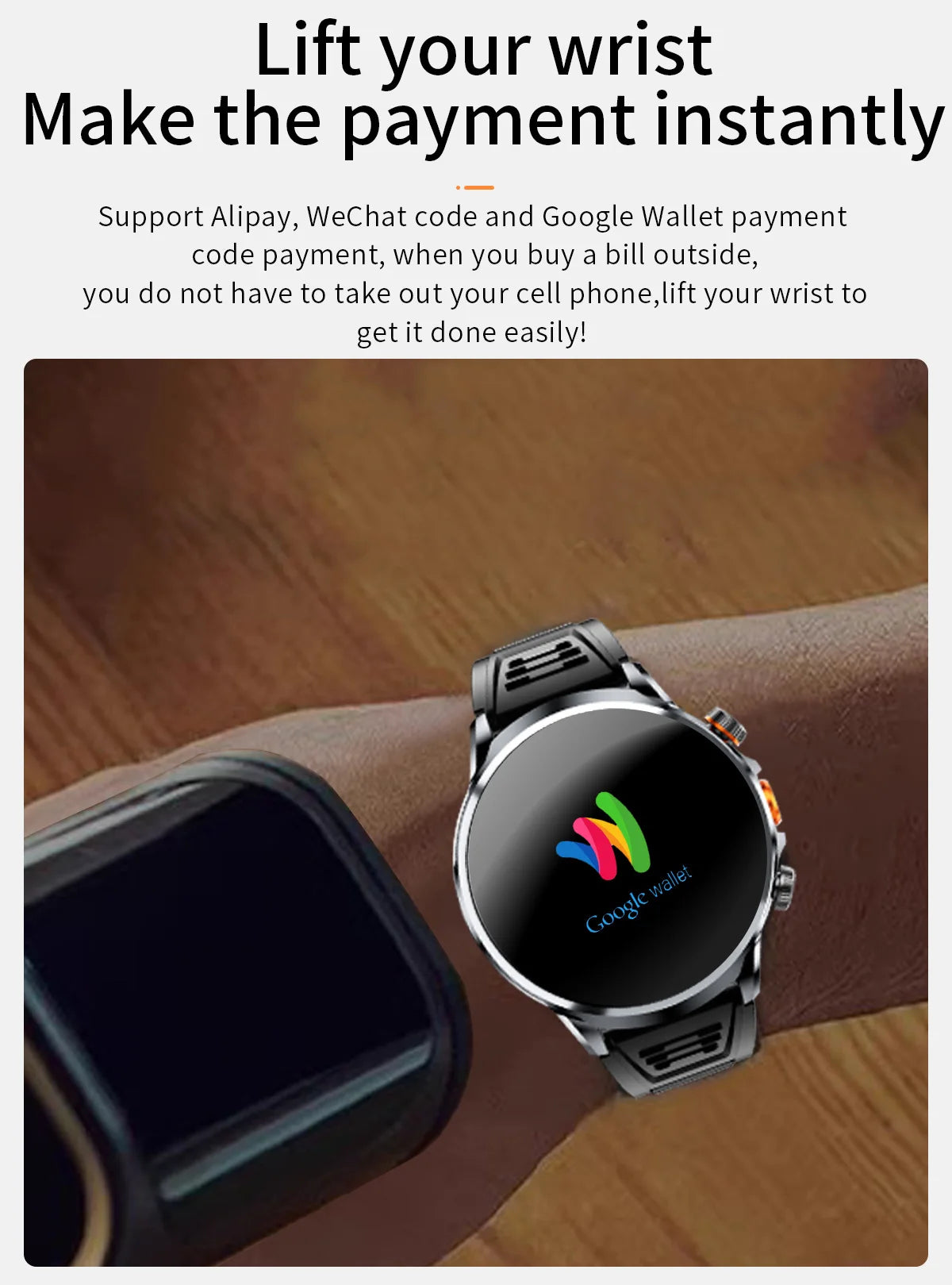 16+256GB Android H18 Smartwatch 4G LTE 1100Mah Battery Play Store Heart Rate 1.95 inch Spherical screen Smart Watch Men GPS WIFI
