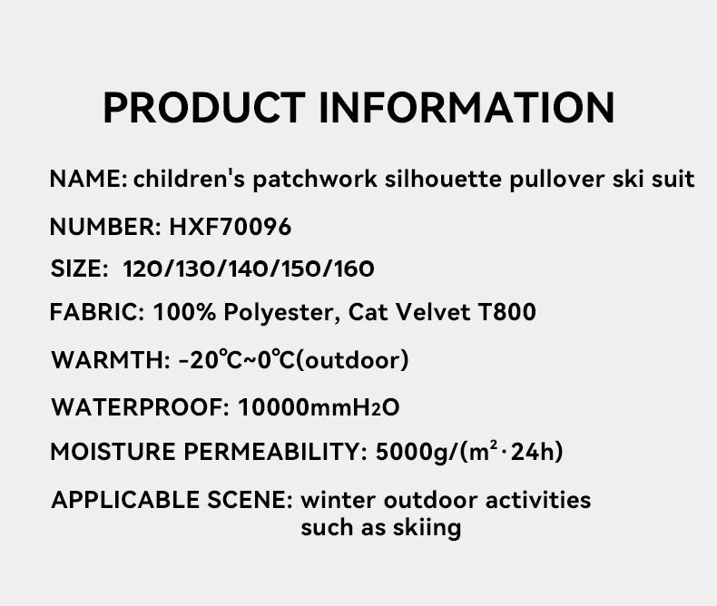 VECTOR Ski Wear Children Hooded Sweater Reflective Boys and Girls Ski Wear Thickened Warmth Waterproof Ski Equipment Ski Jacket