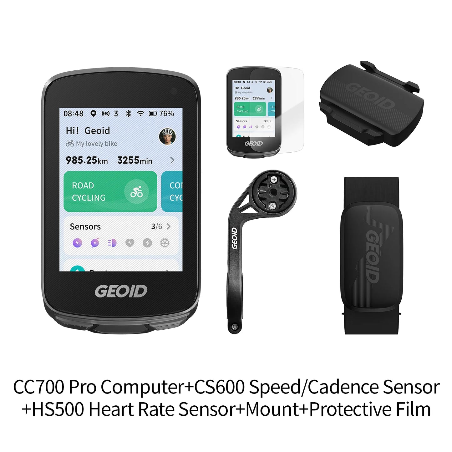 GEOID CC700 Pro Bicycle Computer GPS 2.8-Inch Touchscreen Bike Speedometer Global Map Navigation Cycling Odometer for Strava