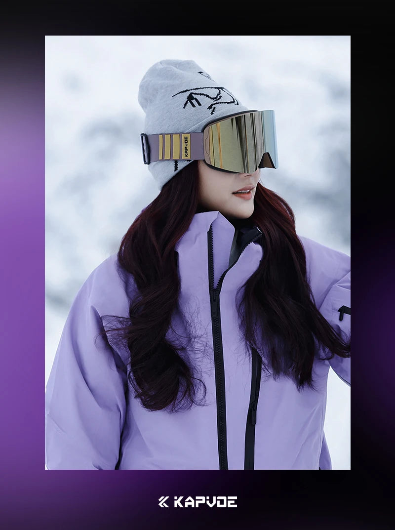KAPVOE New Outdoor Photochromic Ski Goggles Magnetic Anti-fog Ski Glasses Winter Sports Skiing Snowboard Men Women UV400 Snow