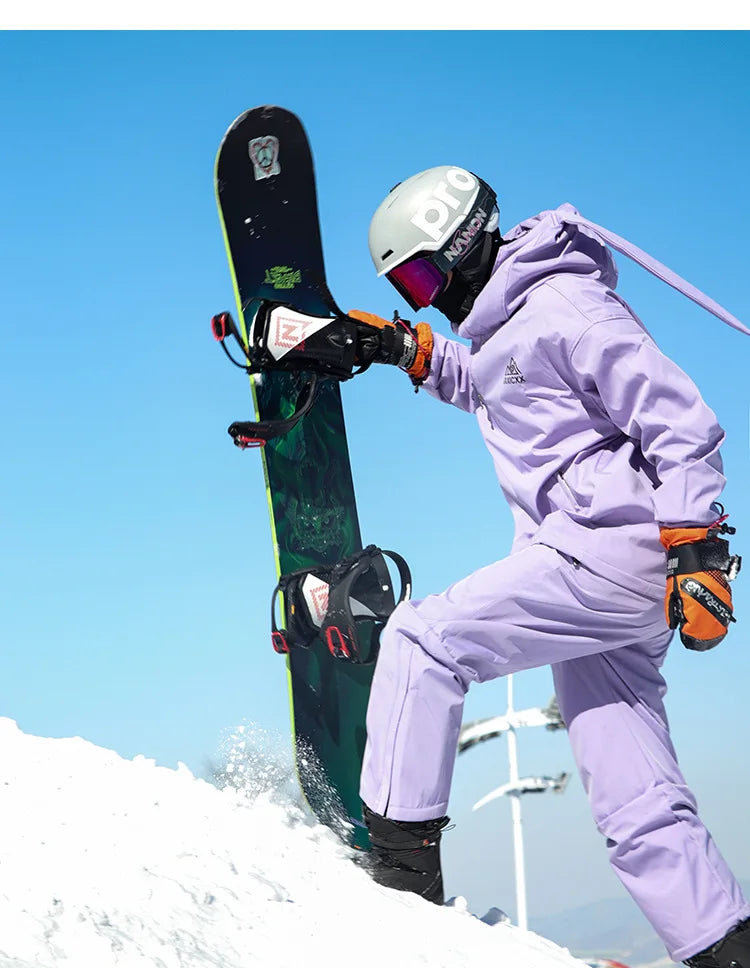 New Trendy Windproof And Warm Rabbit Ear Snow Clothes Men's And Women's Velvet Ski Clothes Set Couple Snow Clothes