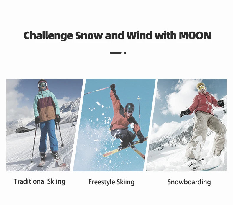 MOON-Professional Ski Helmet for Adult and Youth, Universal for Skateboard, Snowboard, Snow Equipment, Warm, Winter