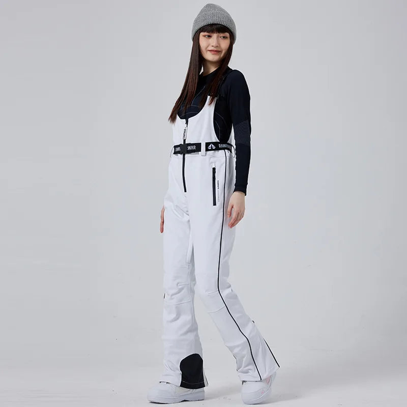 MUTUSNOW Winter Breathable Women's Ski Strap Pants Windproof Waterproof Snowboarding Trousers Outdoor Female Slim Ski Pants