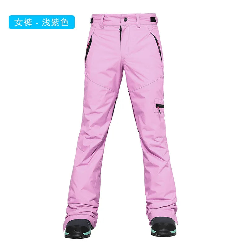 Skinny Snowboard Ski Pants Women's and Men's Snow Pants Waterproof Wind Warm Snow Pants Slim Ski Suit