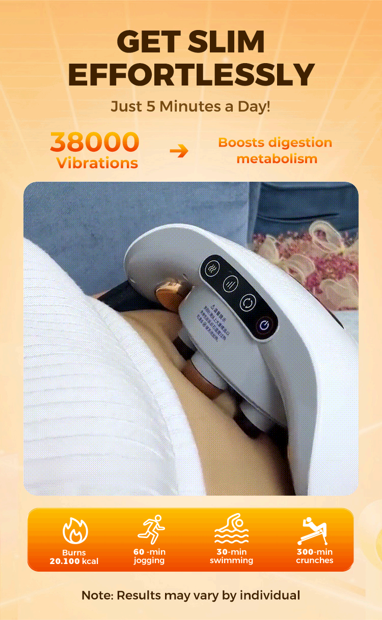 Electric Wireless Abdominal Massager for Fat Burning & Digestion 3-gear Speed Adjustable Lazy Workout HomeFitness Body Sculpting